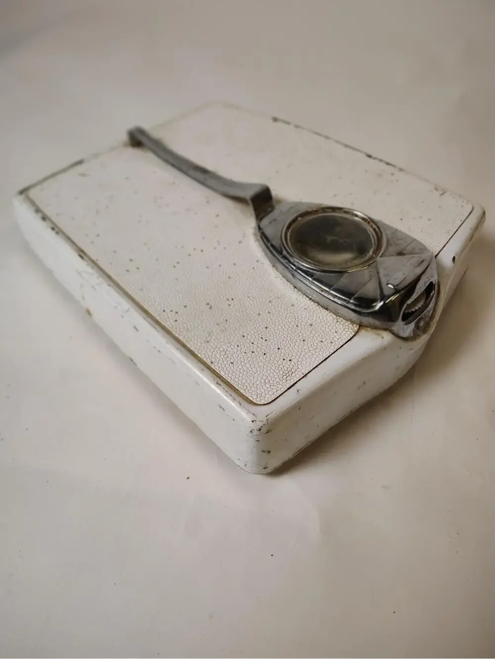 Vintage Retro Detecto MCM Bathroom Scale White Silver Speckles